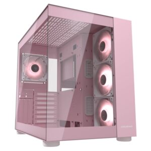 Gabinete Cougar FV150 RGB Rosado Mid Tower ATX con 4 Ventiladores ARGB